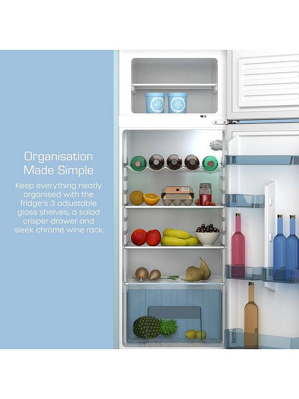 Swan SR11010BLNE Retro Blue Top Mounted Fridge Freezer 208L - Image 5